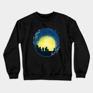 Midnight City Cute Art Girls Style Crewneck Sweatshirt